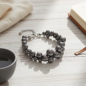 Doorbuster Terahertz 100.00 ctw Beaded Bubble Bracelet in Stainless Steel (7.5-9.5In)