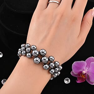Doorbuster Terahertz 100.00 ctw Beaded Bubble Bracelet in Stainless Steel (7.5-9.5In)