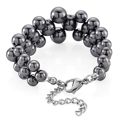 Terahertz 100.00 ctw Beaded Bubble Bracelet in Stainless Steel (7.5-9.5In)