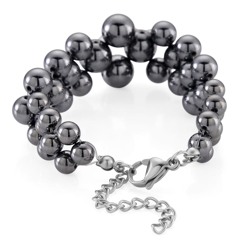 Terahertz 100.00 ctw Beaded Bubble Bracelet in Stainless Steel (7.5-9.5In)