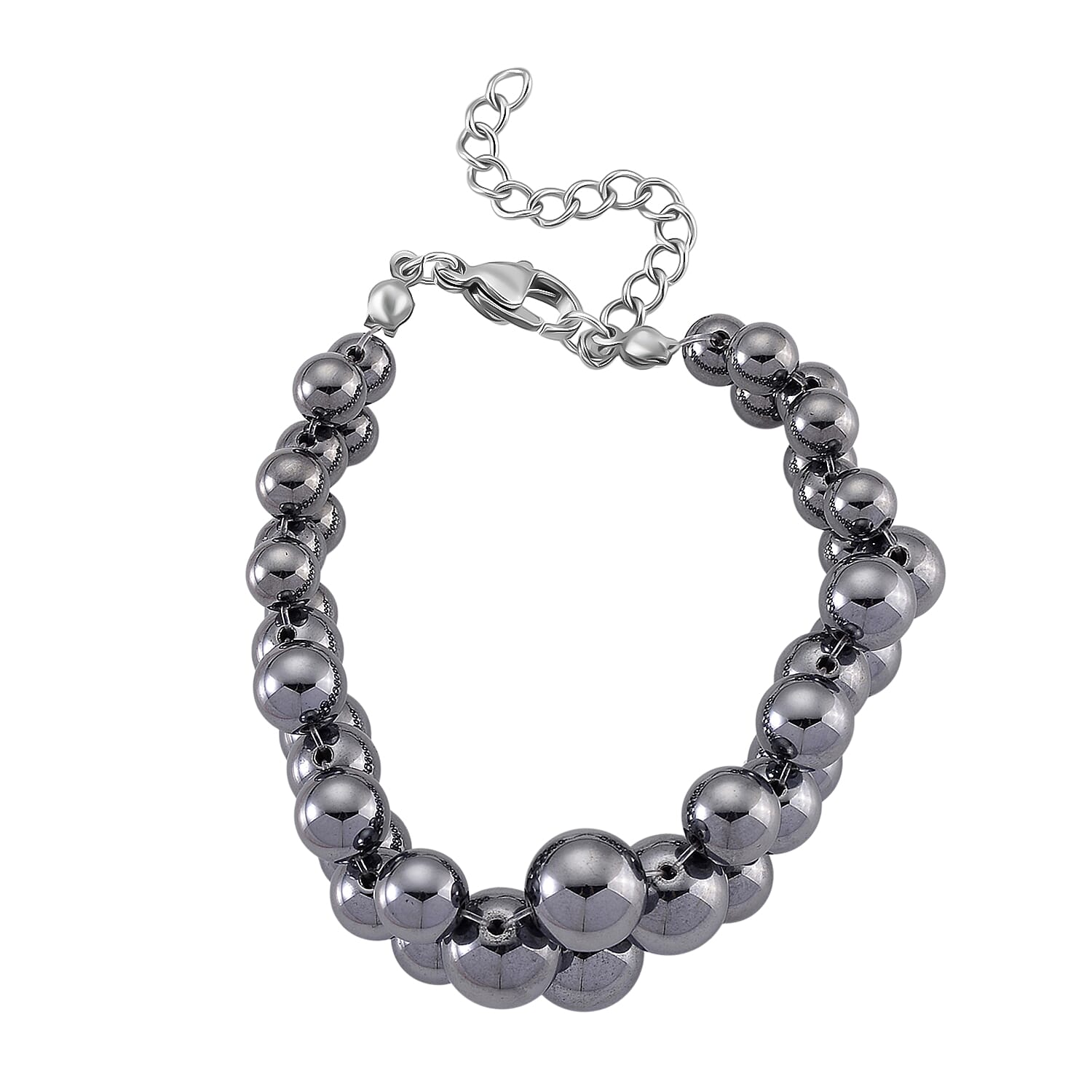 Terahertz 100.00 ctw Beaded Bubble Bracelet in Stainless Steel (7.5-9.5In)