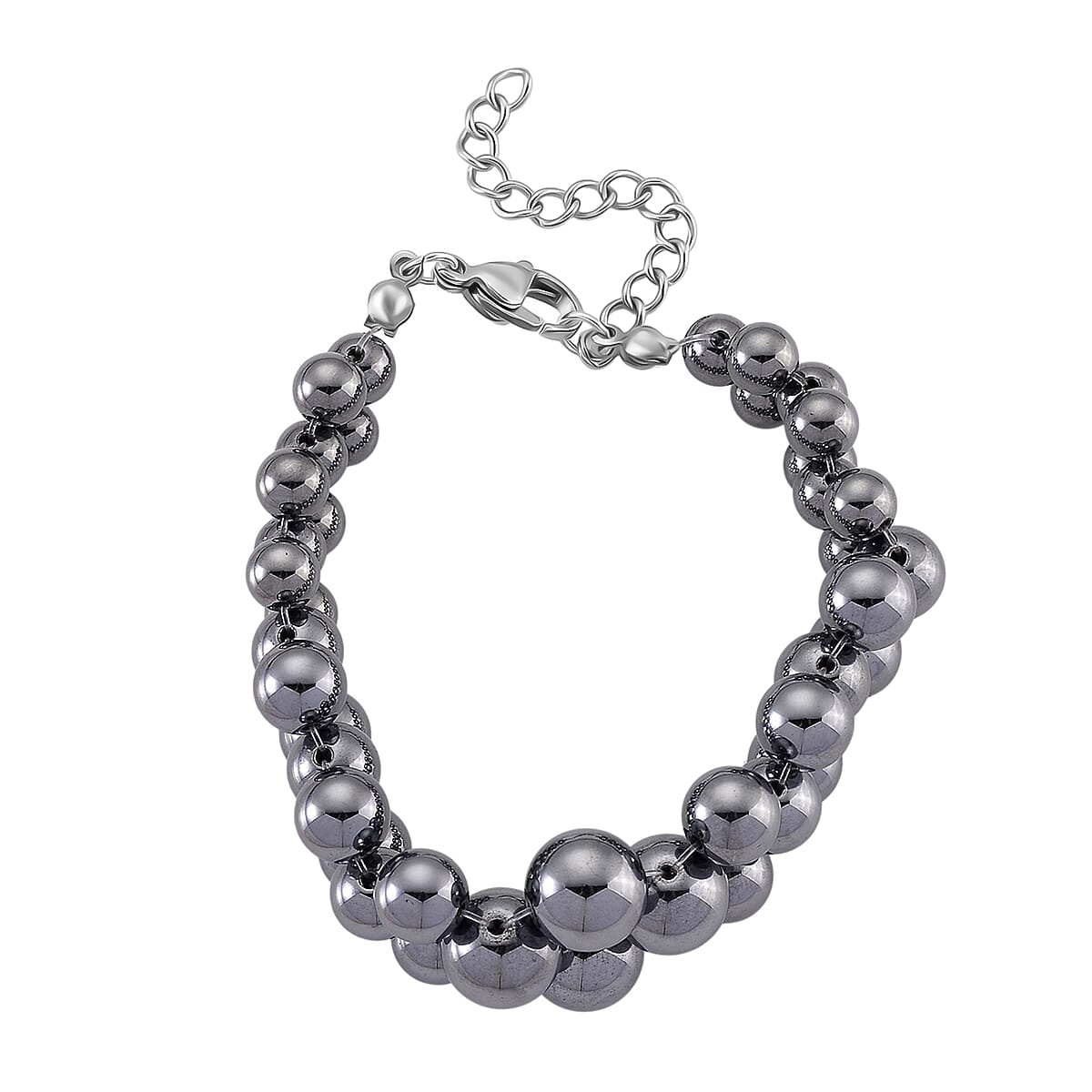 Doorbuster Terahertz 100.00 ctw Beaded Bubble Bracelet in Stainless Steel (7.5-9.5In) image number 4