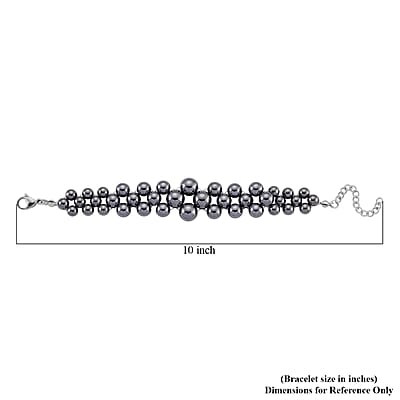 Terahertz 100.00 ctw Beaded Bubble Bracelet in Stainless Steel (7.5-9.5In)
