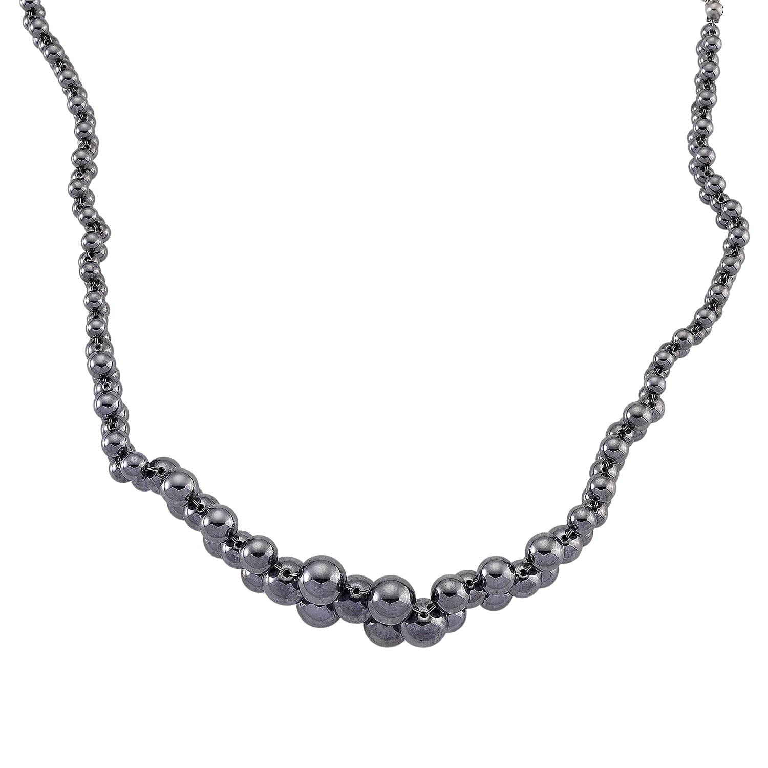 Terahertz 200.00 ctw Beaded Bubble Choker Necklace in Stainless Steel 16-20 Inches