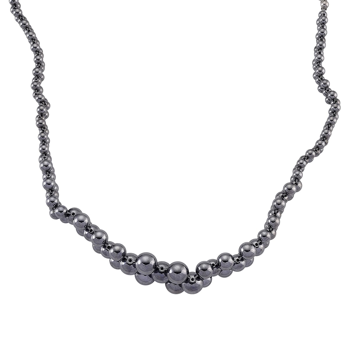 Doorbuster Terahertz 200.00 ctw Beaded Bubble Choker Necklace in Stainless Steel 16-20 Inches image number 0