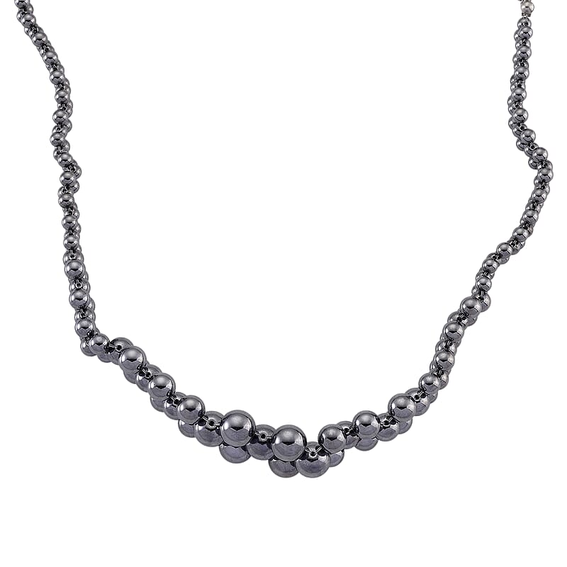 Terahertz 200.00 ctw Beaded Bubble Choker Necklace in Stainless Steel 16-20 Inches
