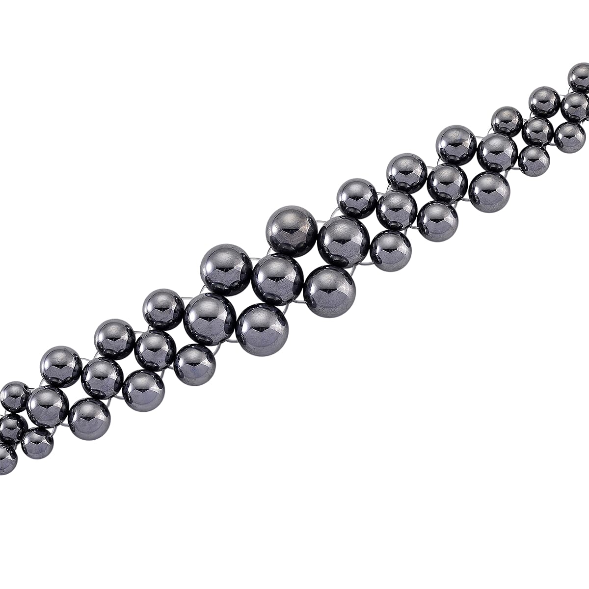 Doorbuster Terahertz 200.00 ctw Beaded Bubble Choker Necklace in Stainless Steel 16-20 Inches image number 4