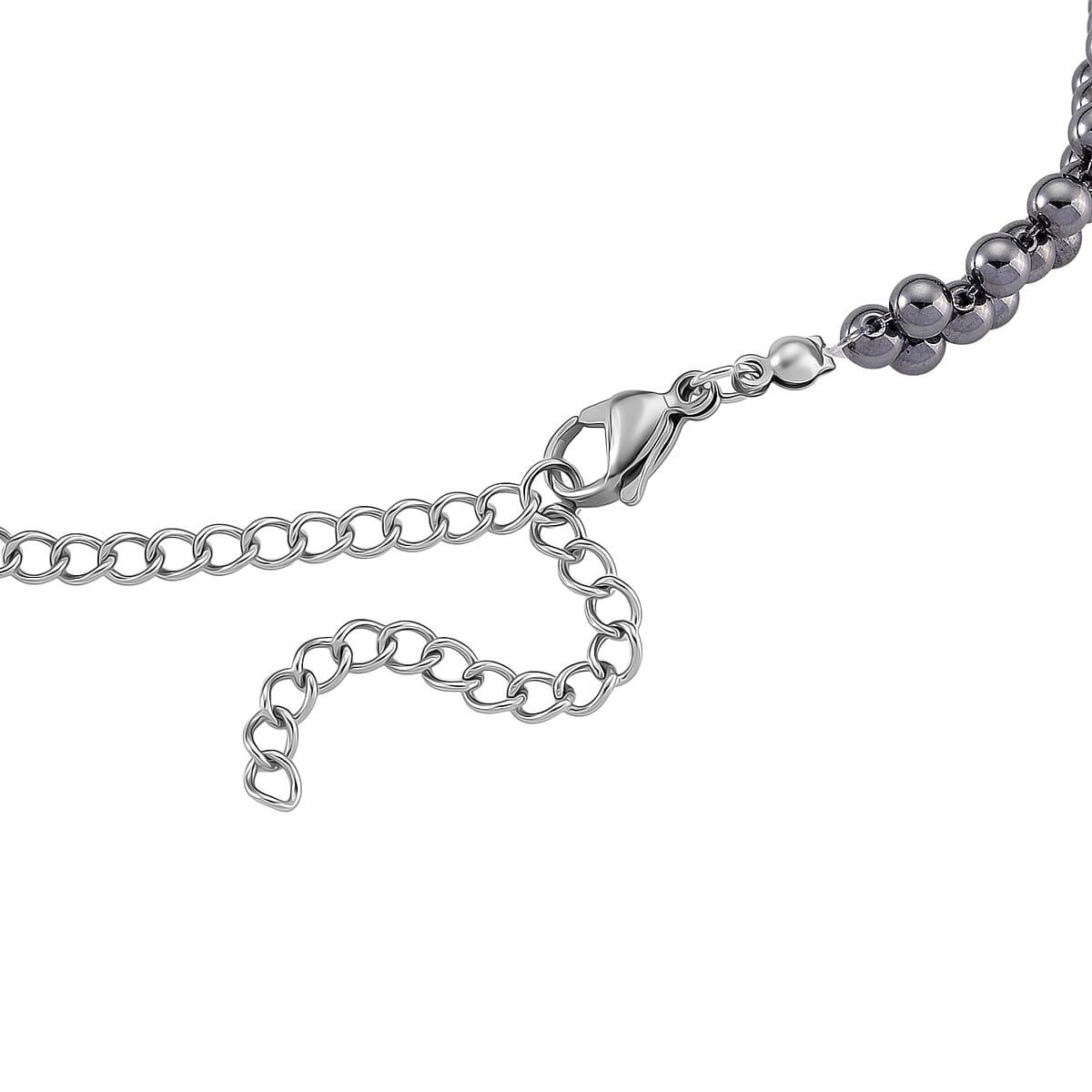 Doorbuster Terahertz 200.00 ctw Beaded Bubble Choker Necklace in Stainless Steel 16-20 Inches image number 5