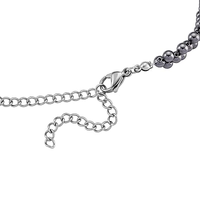 Terahertz 200.00 ctw Beaded Bubble Choker Necklace in Stainless Steel 16-20 Inches