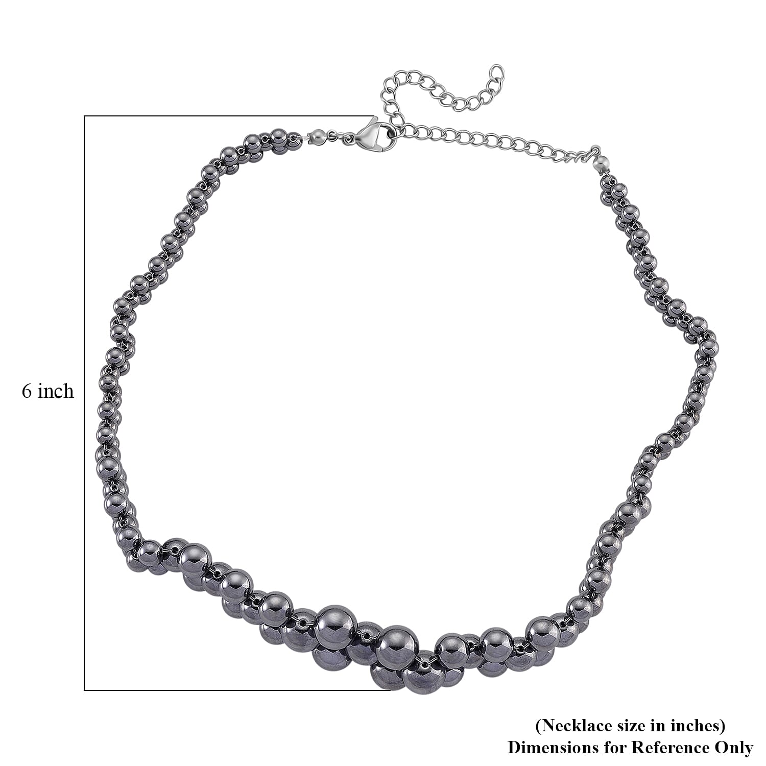 Terahertz 200.00 ctw Beaded Bubble Choker Necklace in Stainless Steel 16-20 Inches