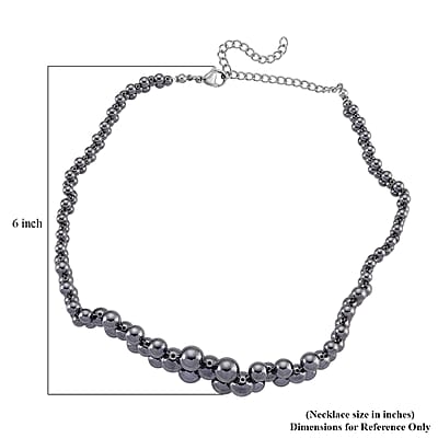 Terahertz 200.00 ctw Beaded Bubble Choker Necklace in Stainless Steel 16-20 Inches