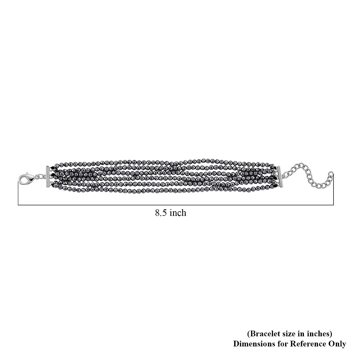 Doorbuster Terahertz 60.00 ctw Beaded Multi Row Bracelet in Silvertone and Stainless Steel (7-9In) image number 6