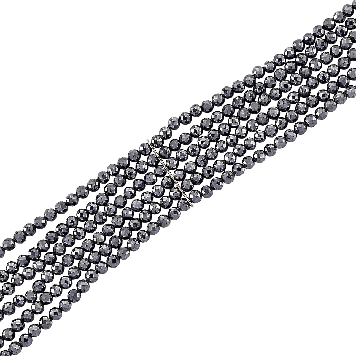 Doorbuster Terahertz 150.00 ctw Beaded Multi Row Necklace in Silvertone and Stainless Steel 16-20 Inches image number 4