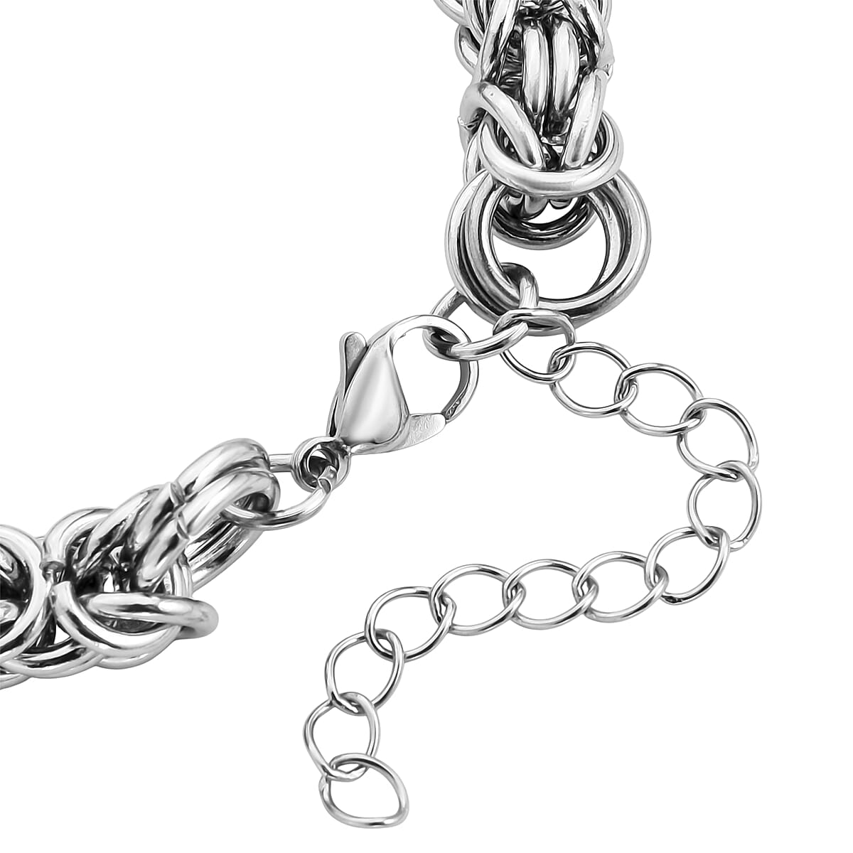 Pink Mystic Color Glass Bracelet in Stainless Steel (8-10In) image number 4