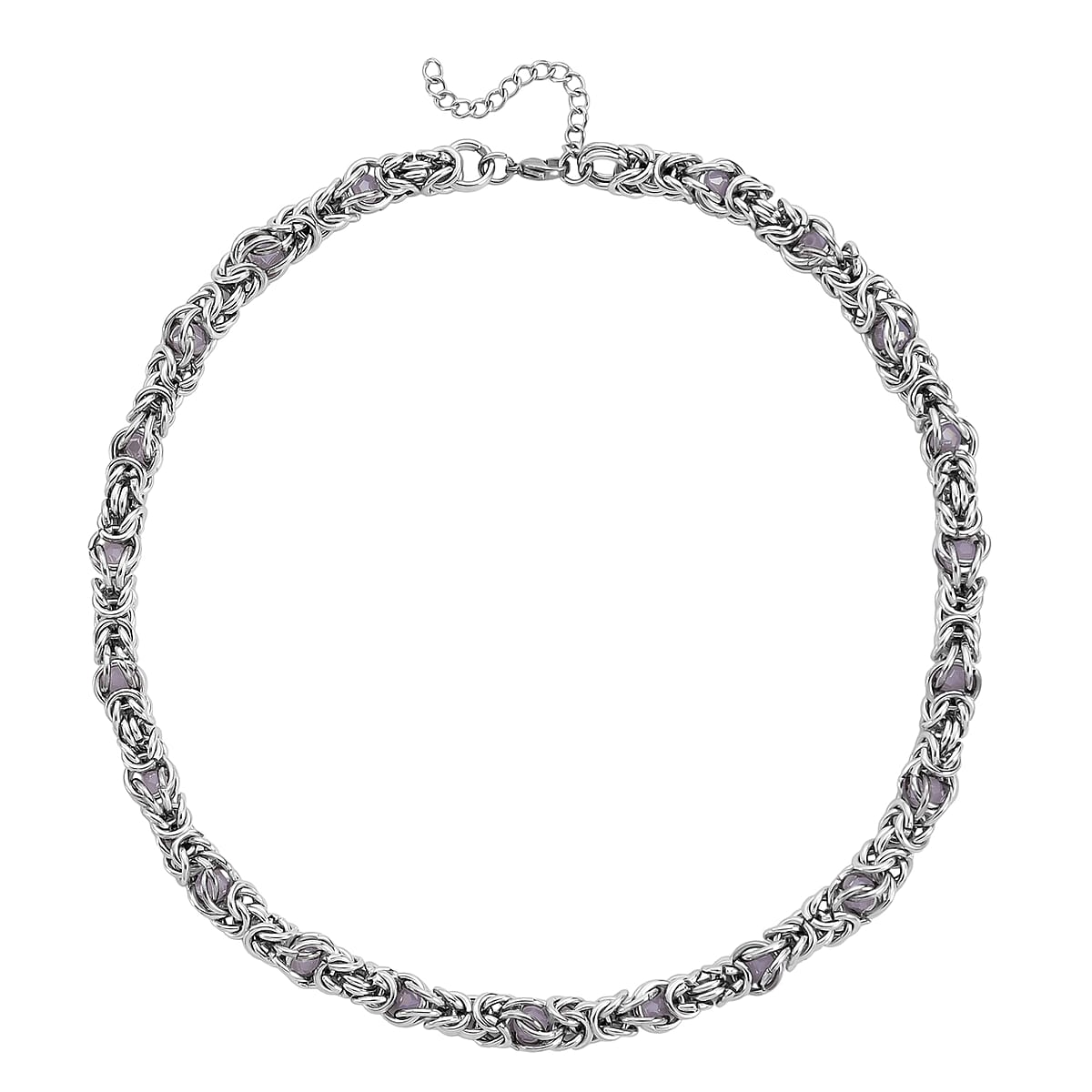 Pink Magic Color Glass Necklace in Stainless Steel 20-22 Inches image number 3