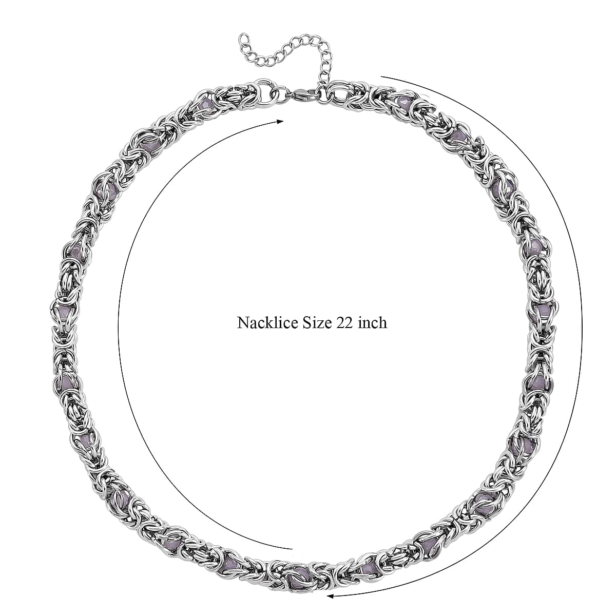 Pink Magic Color Glass Necklace in Stainless Steel 20-22 Inches image number 6