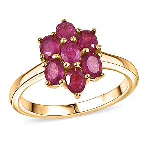 EverTrue Niassa Ruby (FF) Ring in 18K YG Plated (Size 10.0) 2.00 ctw