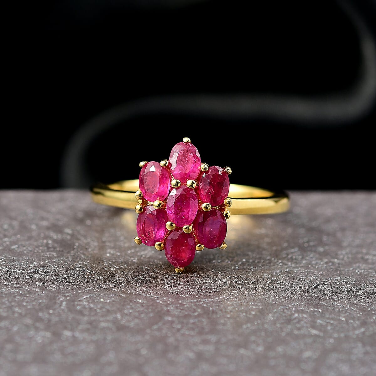 EverTrue Niassa Ruby (FF) 2.00 ctw Ring in 18K YG Plated (Size 7.0) image number 1