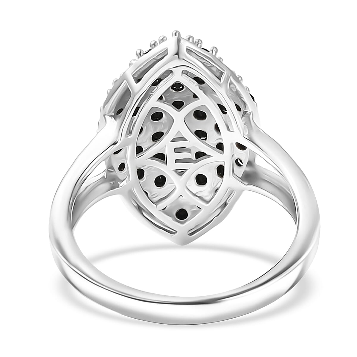 EverTrue Thai Black Spinel 2.20 ctw Midnight Canopy Ring in Platinum Bond (Size 10.0)