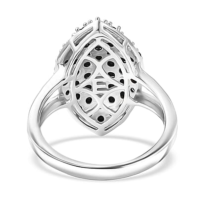 EverTrue Thai Black Spinel 2.20 ctw Midnight Canopy Ring in Platinum Bond (Size 10.0)
