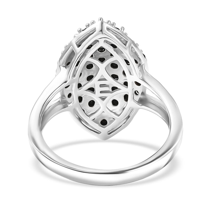EverTrue Thai Black Spinel 2.20 ctw Midnight Canopy Ring in Platinum Bond (Size 10.0)