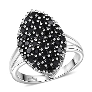 EverTrue Thai Black Spinel 2.20 ctw Midnight Canopy Ring in Platinum Bond (Size 5.0)