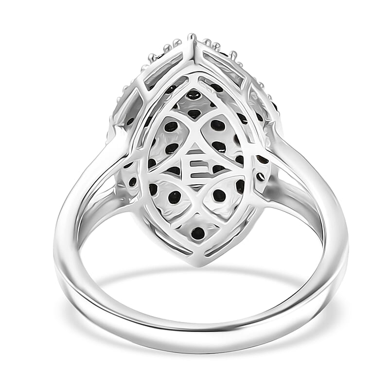 EverTrue Thai Black Spinel 2.20 ctw Midnight Canopy Ring in Platinum Bond (Size 5.0)