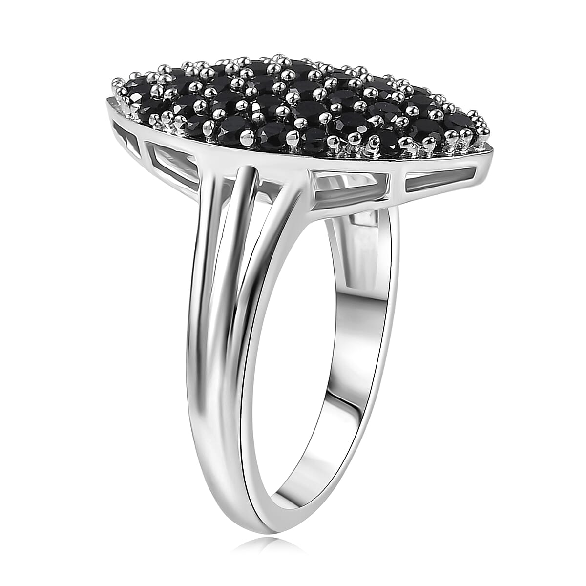 EverTrue Thai Black Spinel 2.20 ctw Midnight Canopy Ring in Platinum Bond (Size 7.0) image number 3