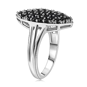 EverTrue Thai Black Spinel 2.20 ctw Midnight Canopy Ring in Platinum Bond (Size 8.0)