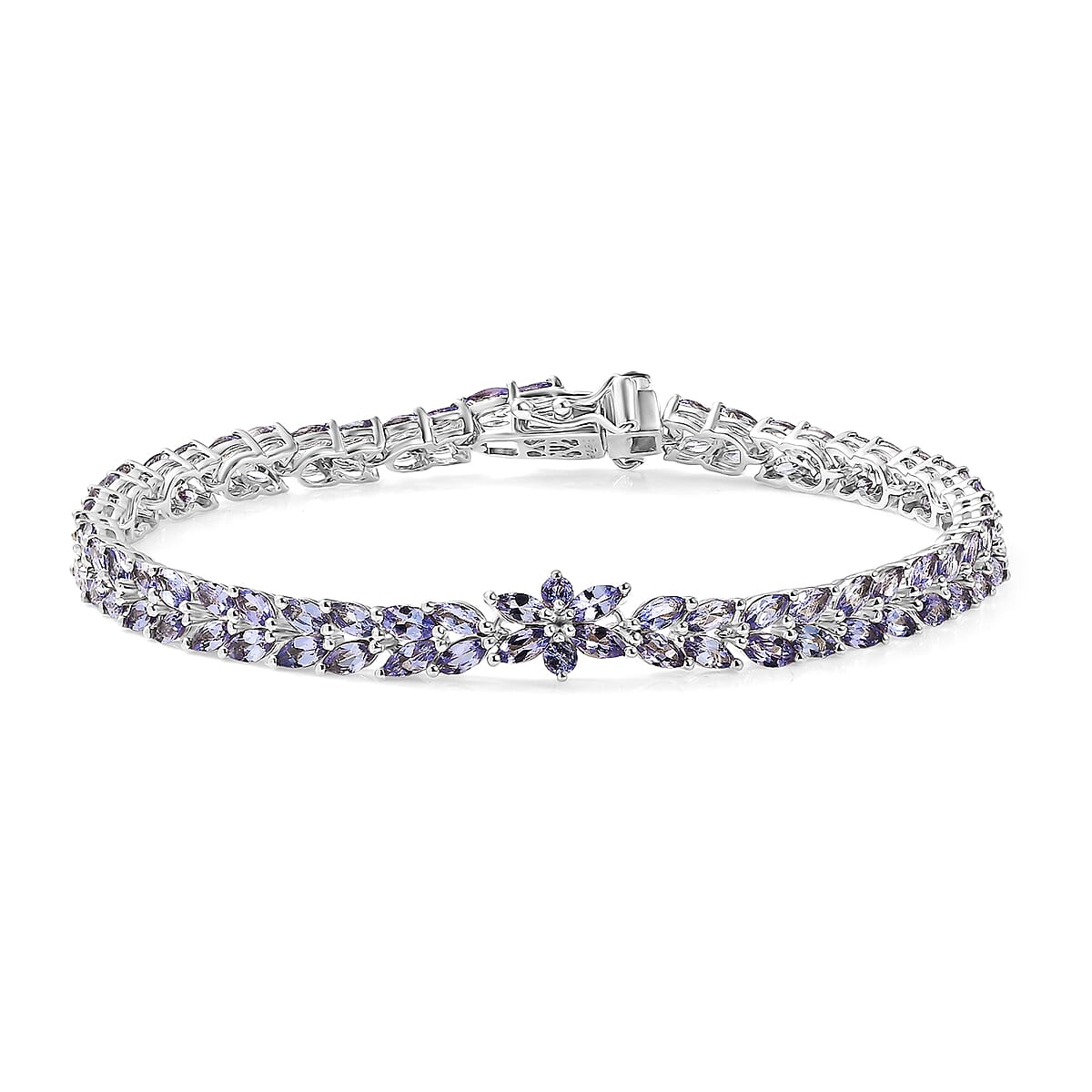 EverTrue Tanzanite Whispers of Royal Vines Bracelet in Platinum Bond (6.50 In) (Del. in 10-12 Days) 7.40 ctw image number 0