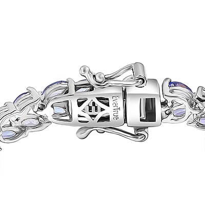  EverTrue Tanzanite 6.35 ctw Whispers of Royal Vines Bracelet in Platinum Bond (6.50 In)
