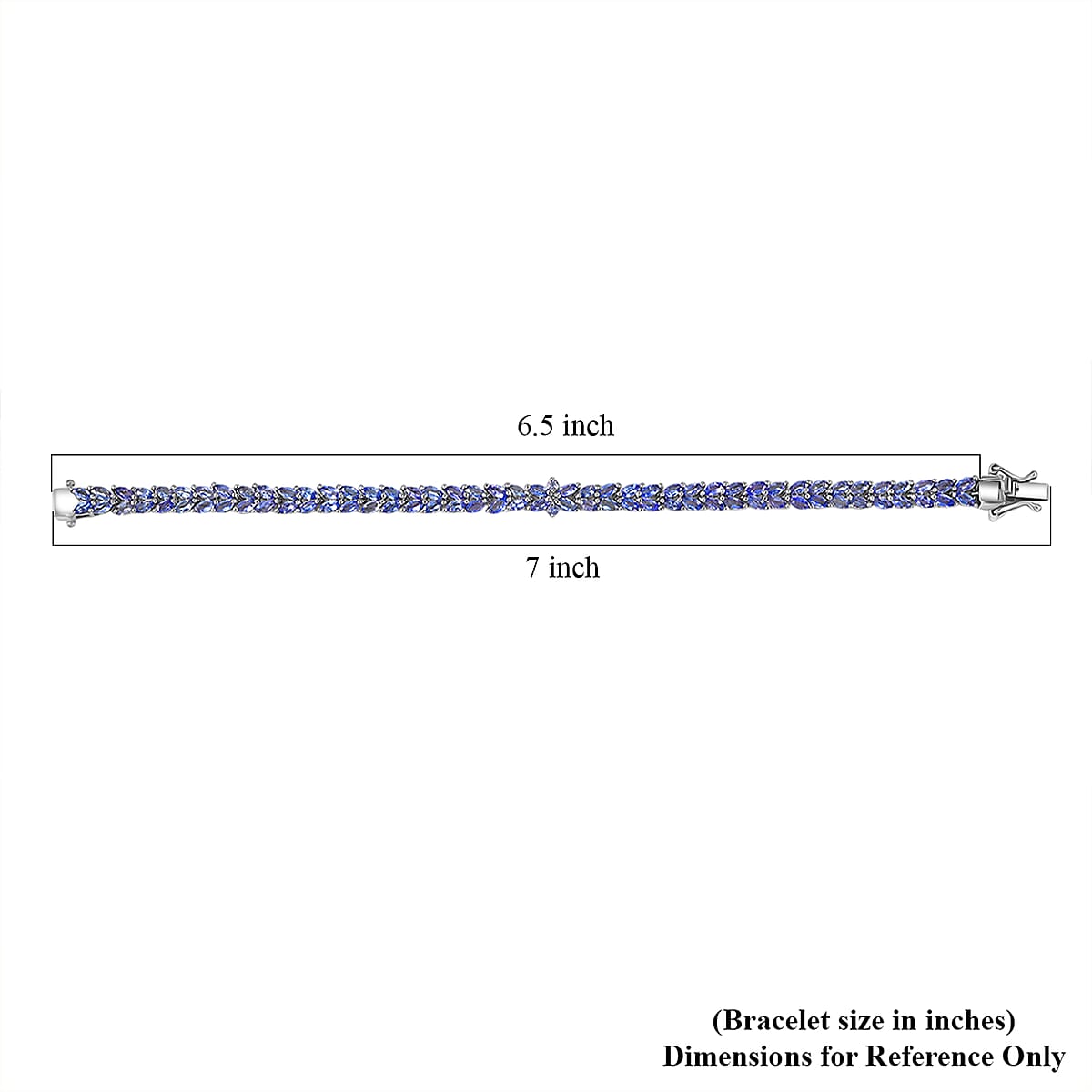  EverTrue Tanzanite 6.35 ctw Whispers of Royal Vines Bracelet in Platinum Bond (6.50 In) image number 4