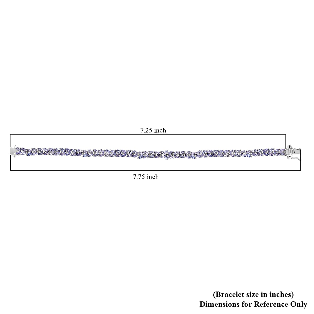 Doorbuster EverTrue Tanzanite 8.00 ctw Whispers of Royal Vines Bracelet in Platinum Bond (7.25 In) (Del. in 10-12 Days) image number 4