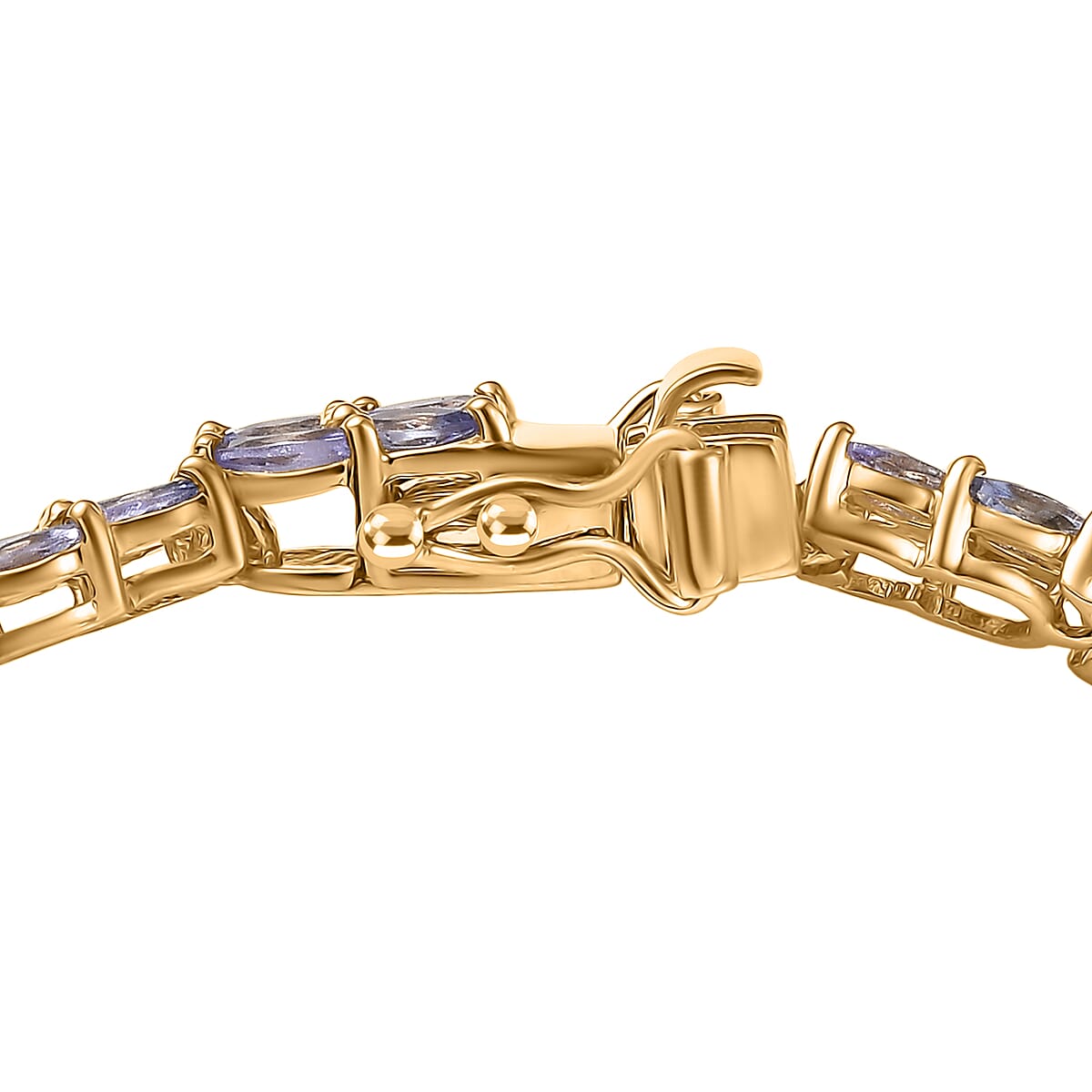  EverTrue Tanzanite 8.00 ctw Whispers of Royal Vines Bracelet in 18K Yellow Gold Plated (7.25 In) image number 3