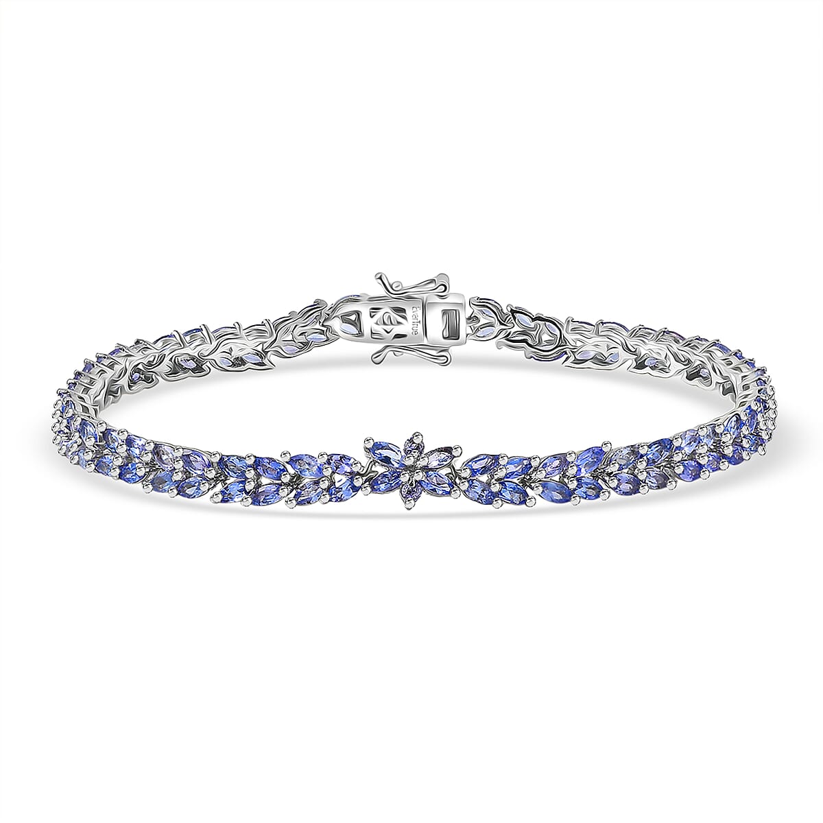  EverTrue Tanzanite 7.80 ctw Whispers of Royal Vines Bracelet in Platinum Bond (8.00 In) image number 0