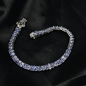 EverTrue Tanzanite 7.80 ctw Whispers of Royal Vines Bracelet in Platinum Bond (8.00 In)