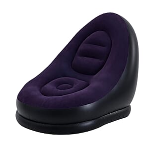 Livmore Inflatable Chair with Ottoman - Purple & Black