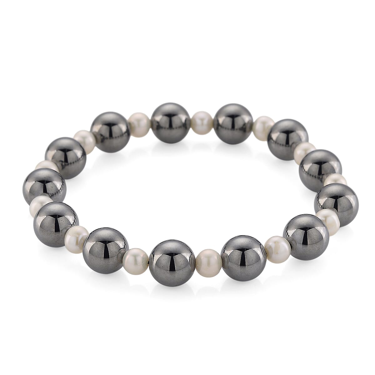 Terahertz 86.00 ctw Beaded and Freshwater Pearl Stretch Bracelet image number 0