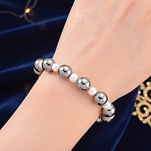Terahertz 86.00 ctw Beaded and Freshwater Pearl Stretch Bracelet