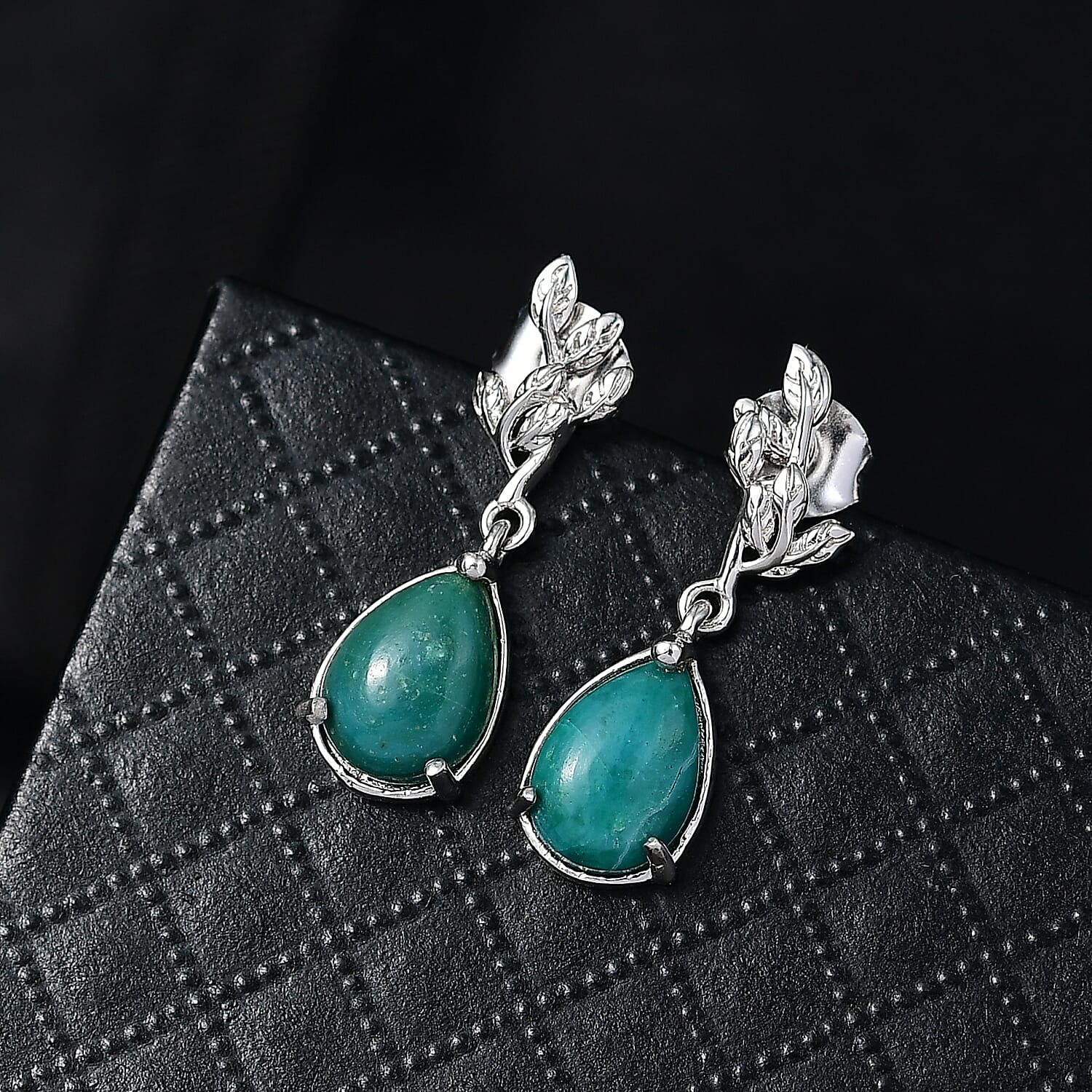 EverTrue Peruvian Opalina 3.20 ctw Earrings in Platinum Bond