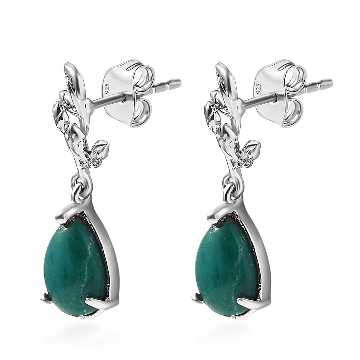 EverTrue Peruvian Opalina 3.20 ctw Earrings in Platinum Bond