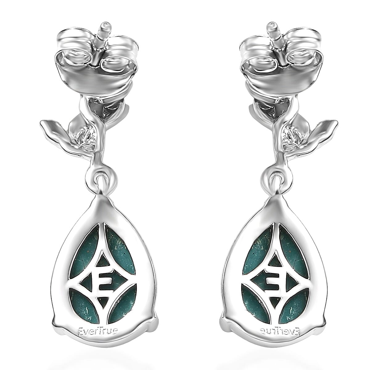 EverTrue Peruvian Opalina 3.20 ctw Earrings in Platinum Bond