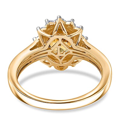 AAA Golden Zircon and Luxuriant Lab Grown Diamond G-H SI 3.53 ctw Ring in 10K Yellow Gold (Size 6.0)