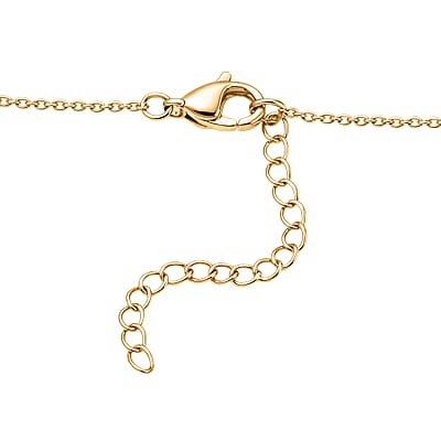 EverTrue Thai Black Spinel and White Zircon 14.35 ctw Midnight Pear Necklace in 18K YG Plated 18-20 Inches