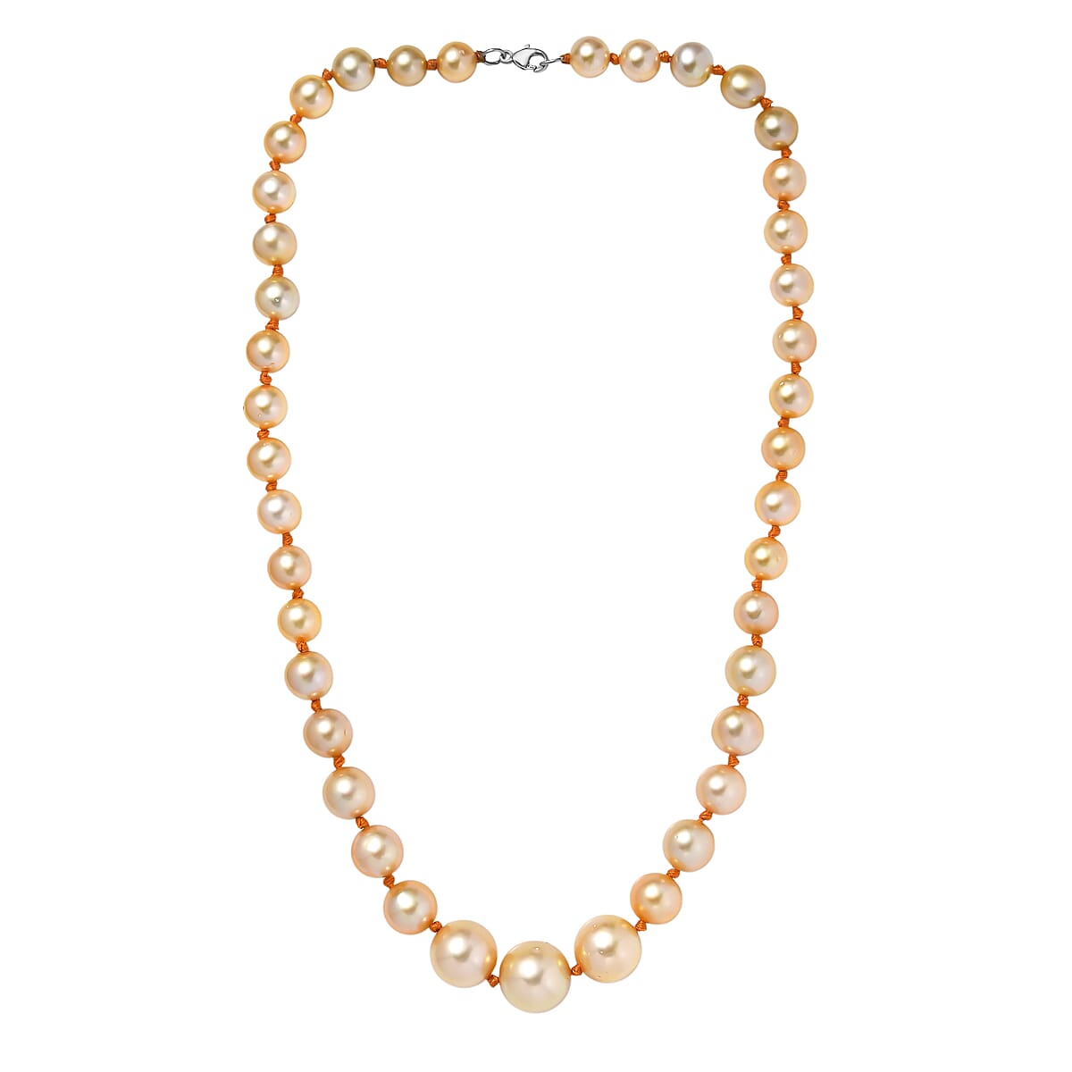 Certified & Appraised Rhapsody AAAA South Sea Golden Pearl Necklace in 950 Platinum 18 Inches image number 3