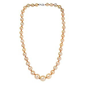 Certified & Appraised Rhapsody AAAA South Sea Golden Pearl Necklace in 950 Platinum 18 Inches