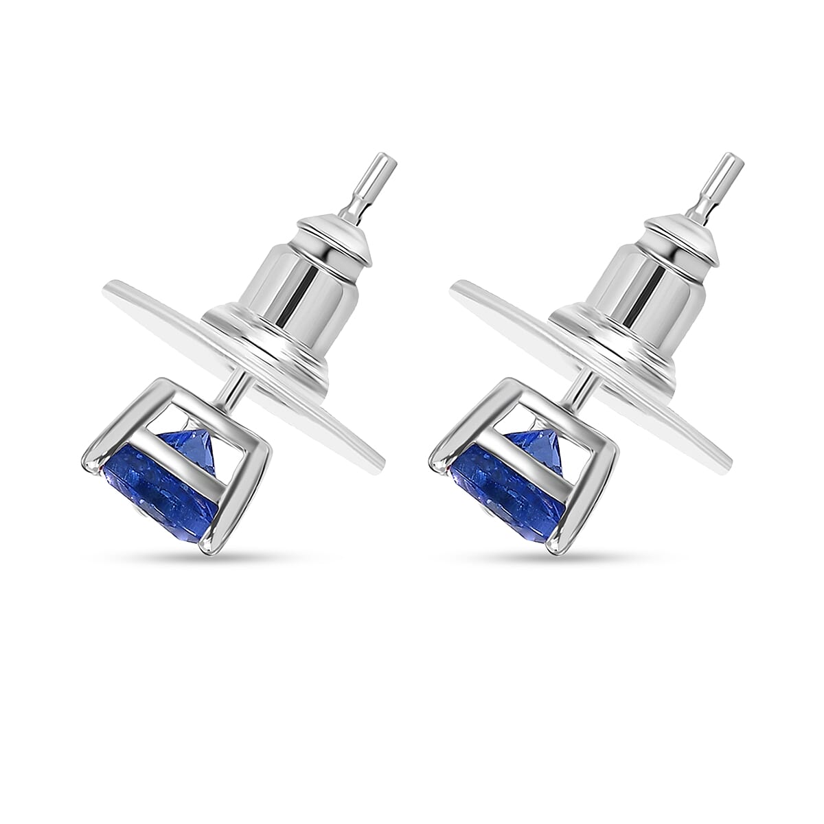 D'Joy AAA Tanzanite 1.00 ctw Earrings in Rhodium Over Sterling Silver image number 3