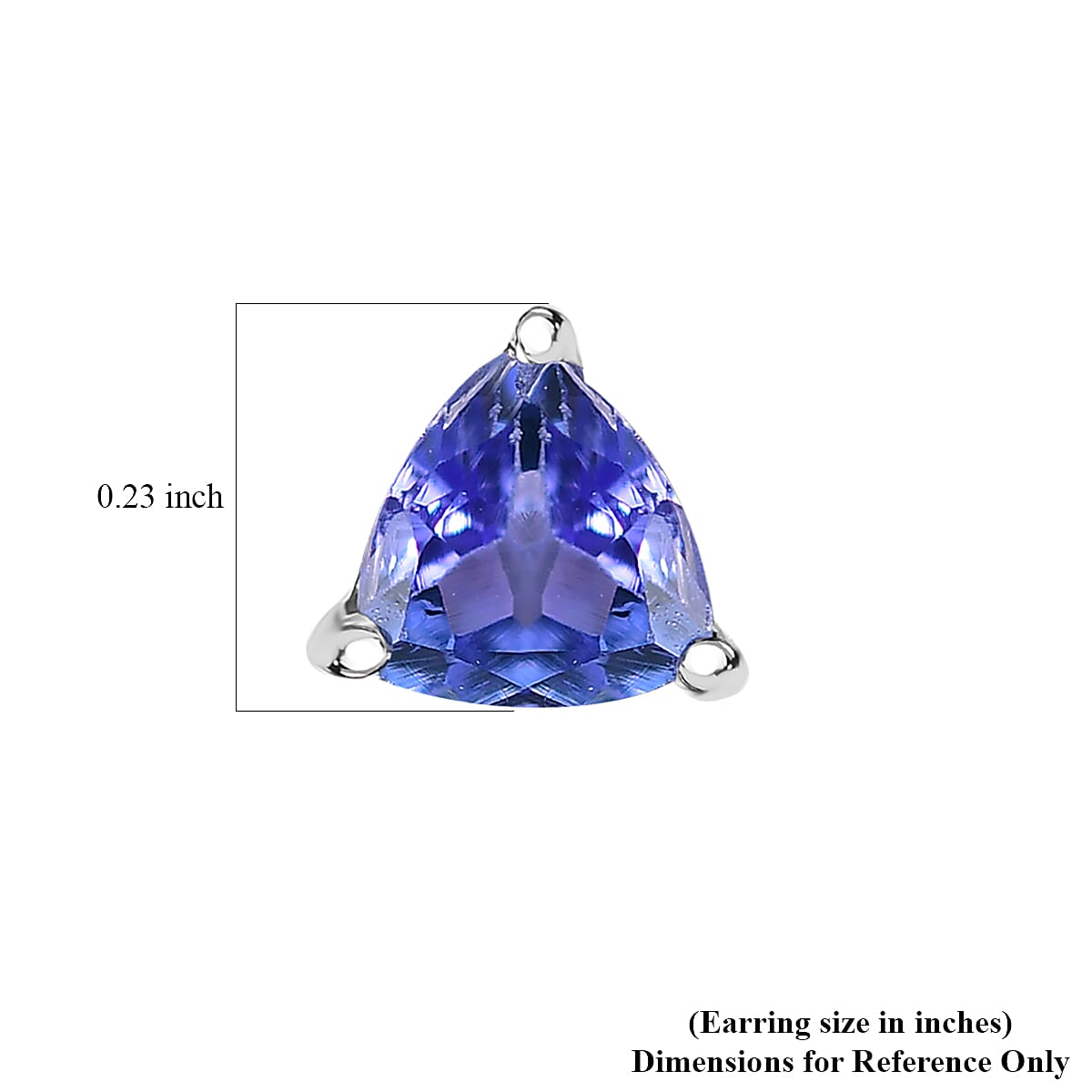 D'Joy AAA Tanzanite Stud Earrings in Rhodium Over Sterling Silver 1.00 ctw