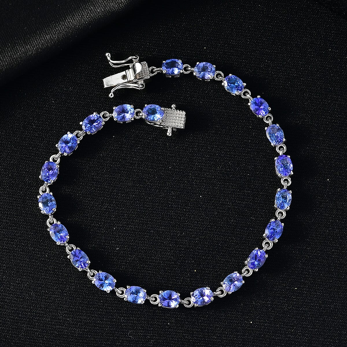 D'Joy AAA Tanzanite 8.35 ctw Bracelet in Rhodium Over Sterling Silver (7.25 In) image number 1