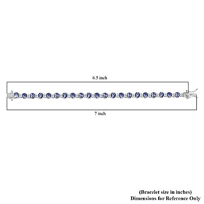 D'Joy AAA Tanzanite 8.35 ctw Twilight Line Bracelet in Rhodium Over Sterling Silver (7.25 In)
